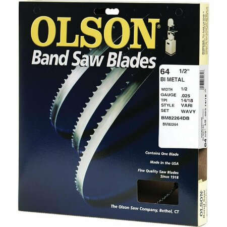 OLSON SAW Olson 64-1/2 In. x 1/2 In. 14/18 TPI Vari Metal Cutting Band Saw Blade BM82264DB